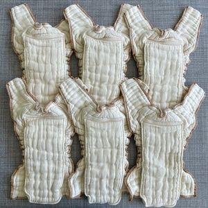 6 Large Workhorse Fitted Diapers Snapless Cloth-eez Organic Unbleached Cotton /1